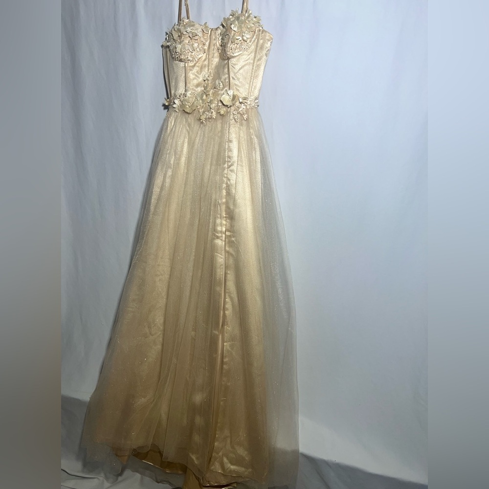 Lavetir Champagne 3D Floral Corset Top Dress | S NWT - Picture 5 of 16